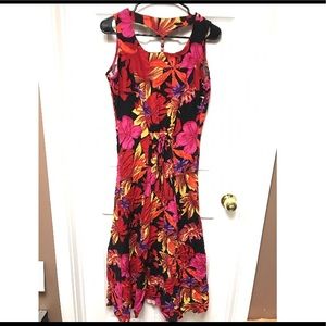 Floral button up sleeveless dress